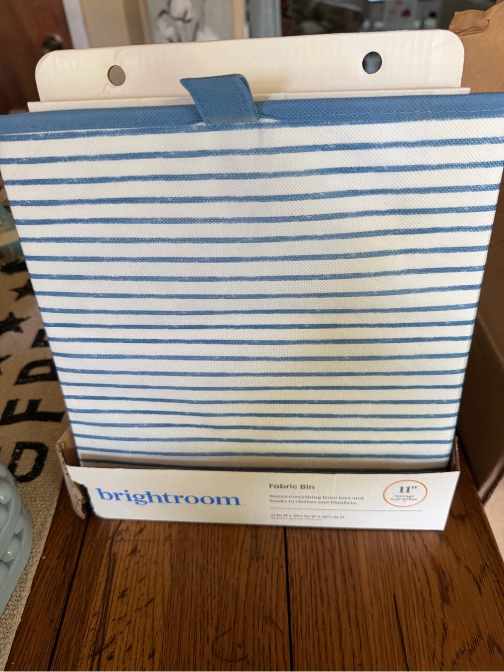 brightroom Blue Stripe Fabric Storage Bin